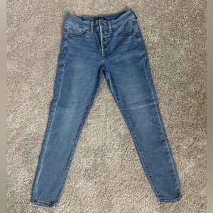 Express skinny mid rise denim jeans